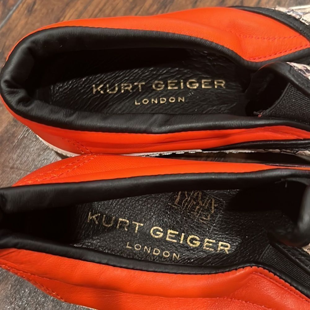 Kurt Geiger London Sneakers Women's 37 US 6.5 Snake Skin Print Made In Italy EUC - Picture 4 of 8